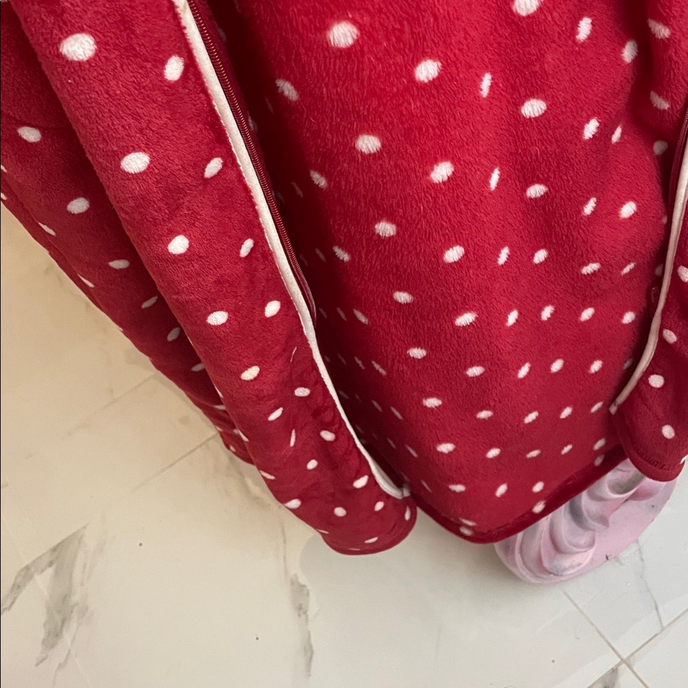 Red Polka Dot Fleece Robe - Picture 4 of 4